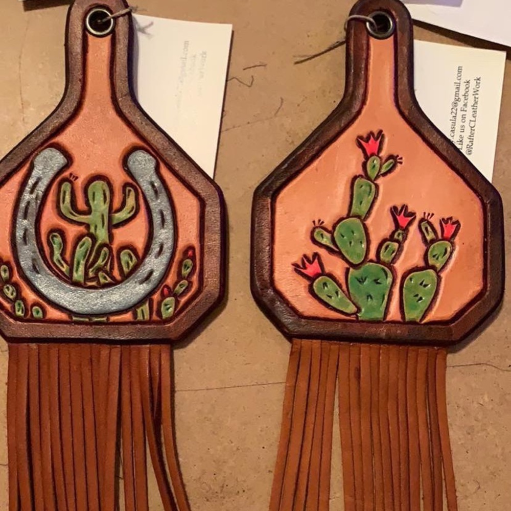 Cattle ear tag keychains